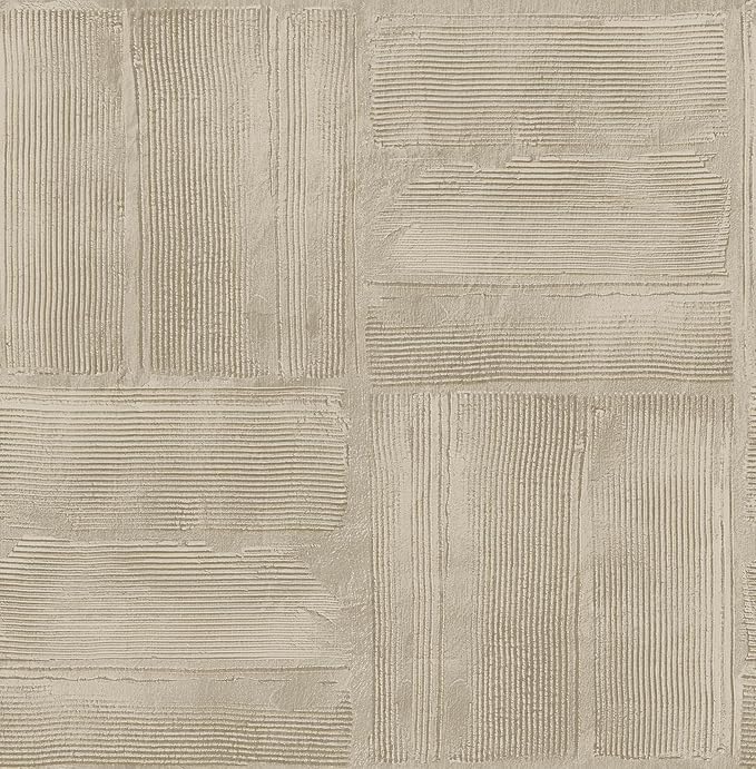 RoomMates Taupe Dimensional Square Plaster Peel and Stick Wallpaper, RMK12681PLW by RoomMates