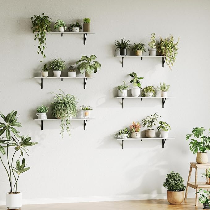 WOPITUES Floating Shelves for Wall 32″W x 8″D, Long Wall Mounted Shelves Set of - Image 7