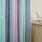 XiDi Curtains for Bedroom Decor, Rainbow Purplgreen grey34/54 - Image 2