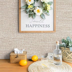 Khaki Grasscloth Peel and Stick Wallpaper 17.3"x300" Faux Linen Textured - Image 4