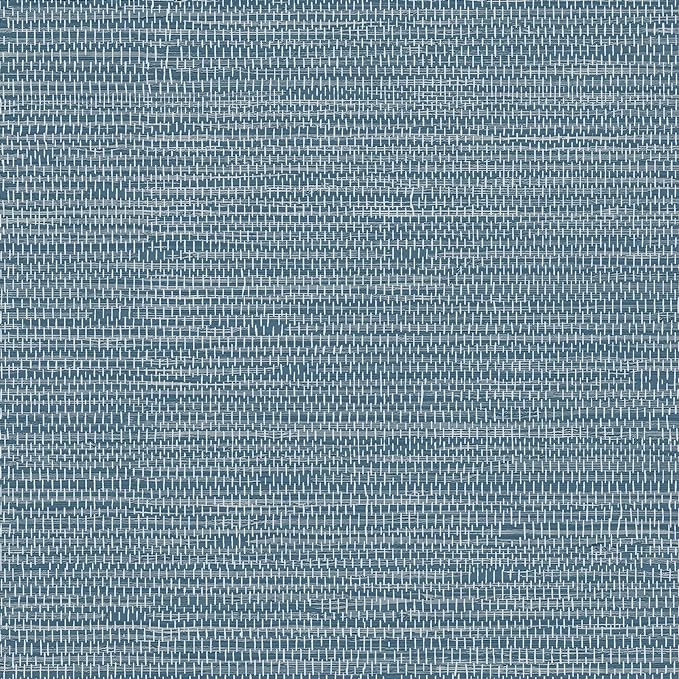 JiffDiff Grasscloth Wallpaper Peel and Stick Blue Grassweave Stick on Wallpaper by wallpaper