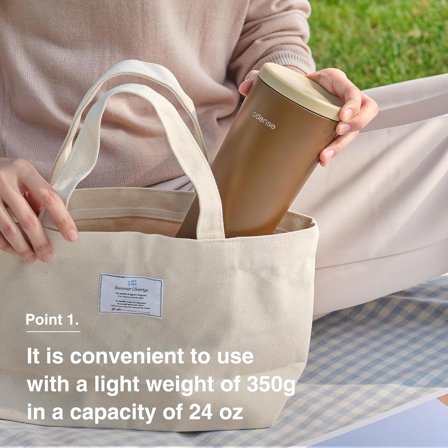 Odense Legodt Straw Tumbler 24oz - Double Stainless Vacuum Insulated Tumbler with Lid & Straw - Travel Mug, Water Bottle for Iced Coffee & Iced Tea, Cold Drinks, Dishwasher Safe(Orange Carrot)