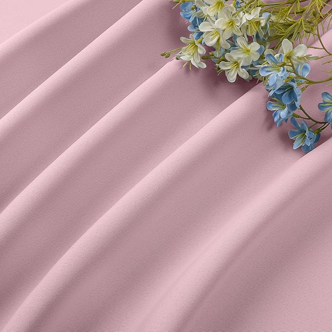 CUCRAF Light Pink Blackout Curtains 54 inch Length 2 Panels Set, Rod Pocket - Image 7