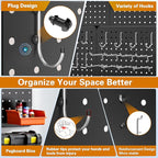 Peg Board, 4 Pack Black Peg Board Panels, 50lbs Load Capacity Each, Pegboard - Image 4