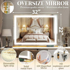 FENNIO Vanity Mirror with Lights 32"x22", Lighted Makeup Mirror, Large Vanity - Image 6