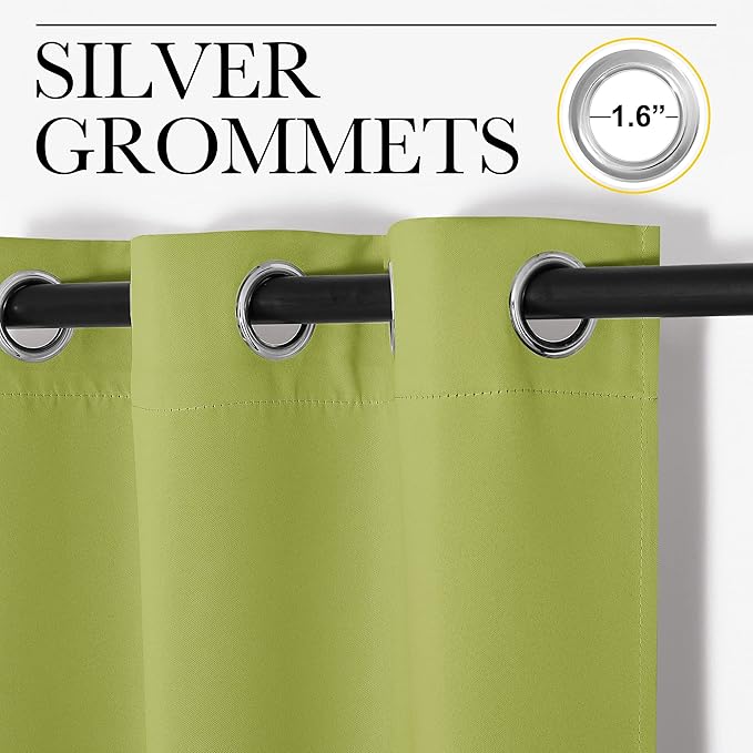NICETOWN Green Blackout Curtains Window Panels, Window Treatment Thermal - Image 3