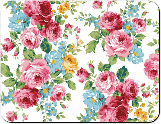 Rubber Dish Drying Mat for Kitchen Counter Large Pink Red Roses Floral Washable Quick Home Coffee Pad Fit Under Sink,Bar,Utensils 18x24in