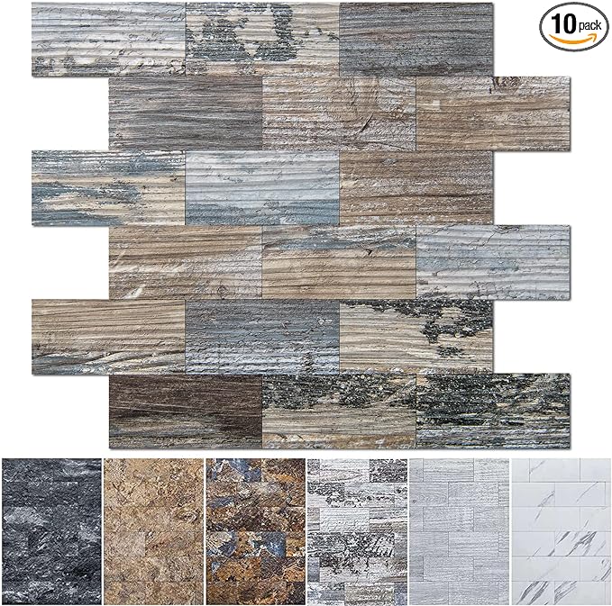Art3d 10-Sheet Peel and Stick Backsplash PVC Wall Tile, Stickon Tile by Art3d