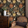 JiffDiff Boho Peel and Stick Wallpaper Vintage Floral Wall Paper Removable Sun by wallpaper