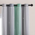 XiDi Curtains for Bedroom Decor, Rainbow Green LightgreyGrey34/54/1 by Addsomecolortolife