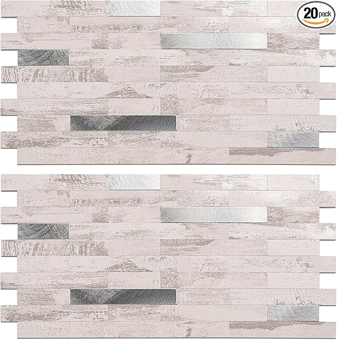 Peel and Stick Backsplash Tile Waterproof Removable PVC Wall Sticker 3D Faux by KOYNSLE