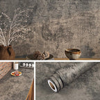 Livelynine 15.8x394 Peel and Stick Wallpaper Concrete Look Brown Masculine Dark - Image 8
