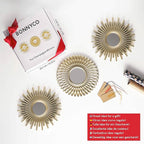 BONNYCO Gold Mirrors for Wall Pack of 3, Round Wall Mirrors Bedroom Room and - Image 7