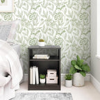 Timeet Peel and Stick Wallpaper Green Floral Wall Paper - Image 3