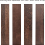 Kate and Laurel Atwood Three-Tiered Adjustable Mango Wood Wall Shelf, Walnut - Image 7