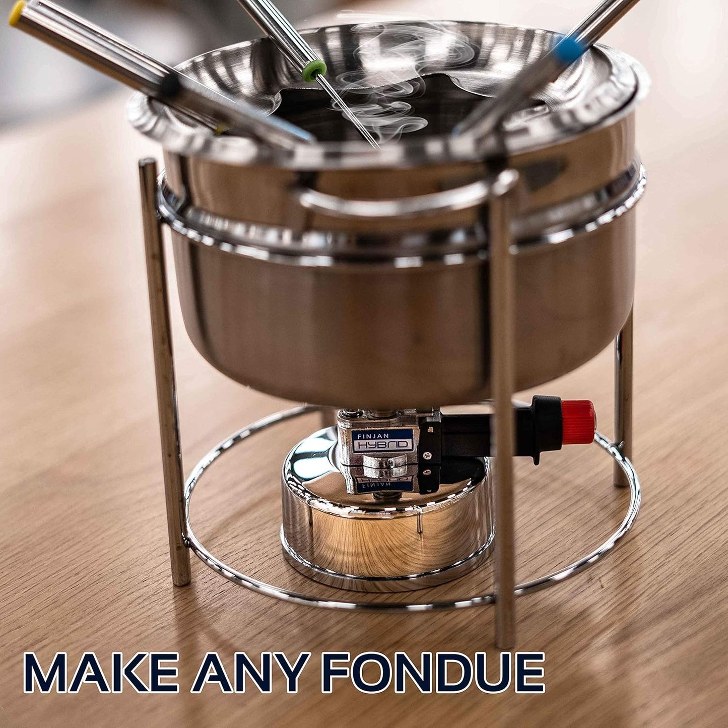 Portable Countertop Butane Burner by Finjan- Portable Butane Burner for Indoor Use. Ideal for Lab or Home- Syphon Coffee Making, Fondue Warmer, S’mores Maker