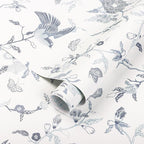 Timeet Peel and Stick Wallpaper Vintage Floral Contact Paper Blue and White - Image 6