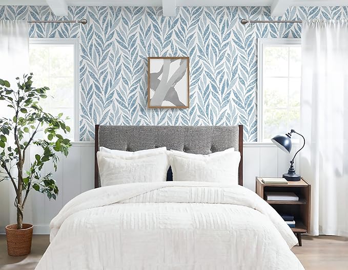 Safiyya 787"x17.3" Blue Peel and Stick Wallpaper Boho Contact Paper Modern - Image 6