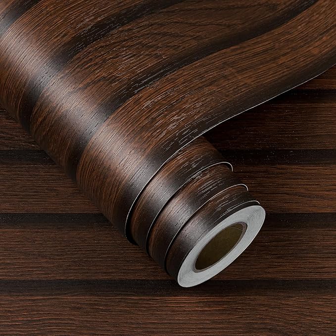 FunStick Brown Slats Wood Wallpaper Peel and Stick Removable Walnut Wood - Image 7