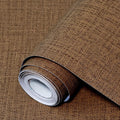Brown Grasscloth Peel and Stick Wallpaper 17.3"x480" Faux Linen Textured by Uooar