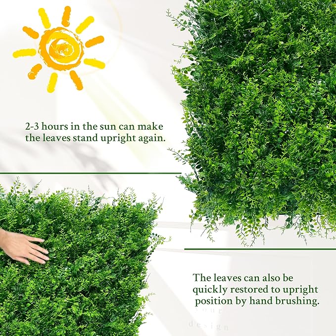 ODTORY Artificial Plants Hedge Wall Panels：68x120 Inch UV-Anti Greenery Boxwood - Image 7