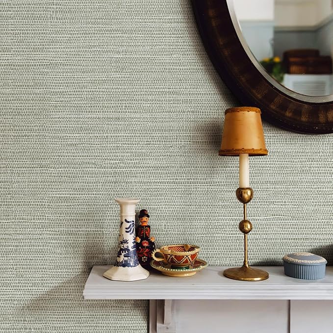 JiffDiff Grasscloth Wallpaper Peel and Stick Cream Grassweave Stick on - Image 6