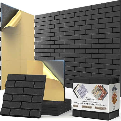 12Pack Acoustic Panels, Decorative Sound Dampening Wall Panels by ArtVivid