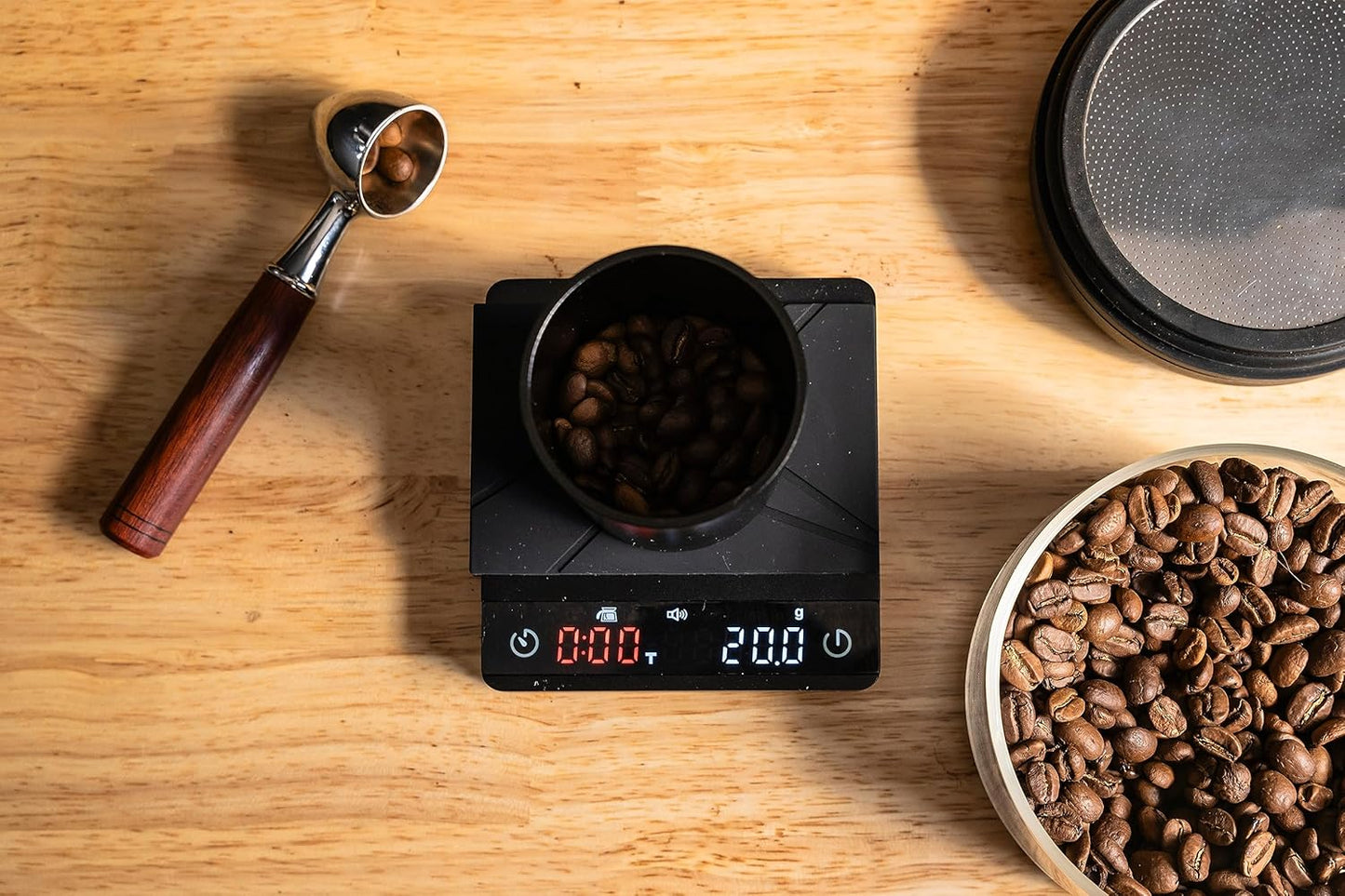 Nano Pro Coffee Scale with Timer, Espresso Scale with Auto Tare, Aluminum Body, Touch Sensor and Silicone Cover (Black)