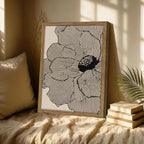 Framed Abstract Floral Wall Art, Neutral Lines Flower Canvas Wall Decor Painting - Image 8