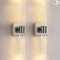 Modern Wall Sconces Set of Two in Brushed Nickel Finish 18 Inch 3000K-6000K Led by LECLLITEN