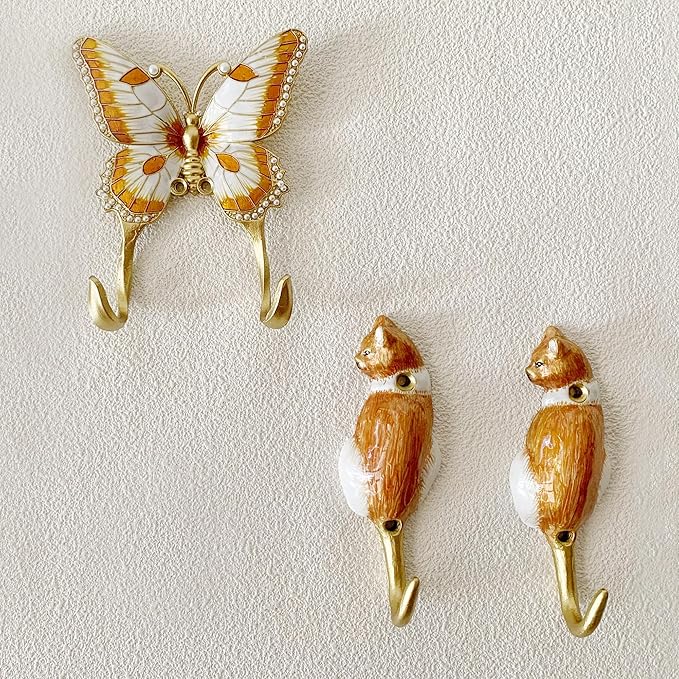 2 Pack Decorative Wall Hooks, Vintage Cat Shaped Metal Wall Hook - Image 5
