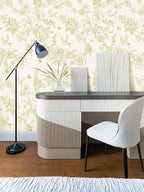 Froluya Cream White and Gold Floral Wallpaper Peel and Stick Wallpaper - Image 8