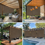 6'W x 6'H Mocha Patio Shades Roll up Outdoor Roller Shade Crank Wand Blind - Image 5