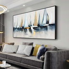 Canvas Wall Art Abstract Wall Decor Sailboat Picture Framed Artwork Modern by VHMING