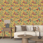 Vintage Floral Bird Wallpaper Peel and Stick, Boho Yellow Contact Paper - Image 6