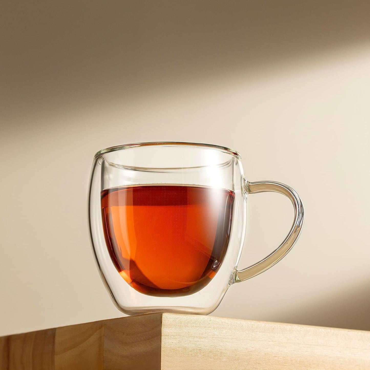 CNGLASS 5oz Espresso Mugs (Set of 4),Double Wall Insulated Glass Coffee Mugs with Handle,Espresso Shot Glasses,Clear Expresso Coffee Cups…