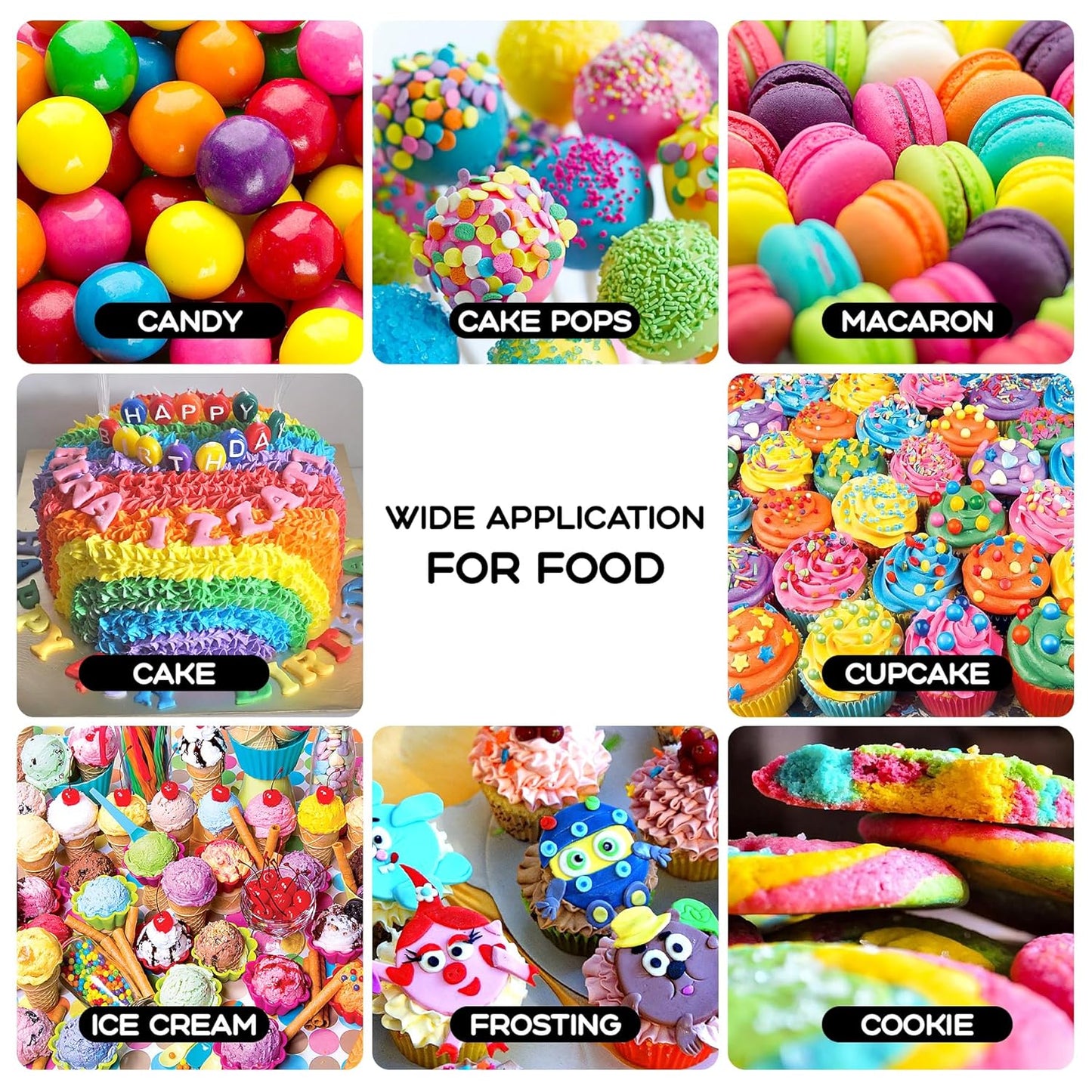 Gel Food Coloring - 10 Colors x 0.7 oz Concentrated Gel Based Food Dye Icing Colors Professional-Grade Neon Food Color for Baking Cake Decorating Cookies Fondant