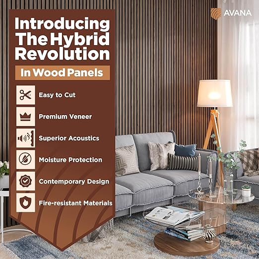 Avana Modern Acoustic Wood Wall Panels – 47.2 X 12.6 Inch Walnut Acoustic - Image 2