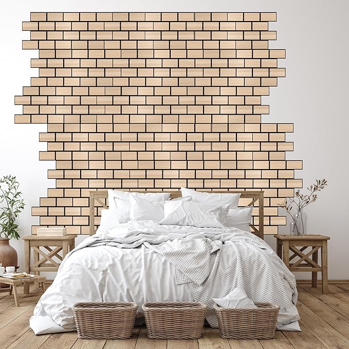 WoveN SounD Brick Acoustic Wall Panels, 16 Pack 16x12 Inch, PVC Wood Grain - Image 9