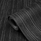 Black Grasscloth Peel and Stick Wallpaper Texture Contact Paper A Set of 15.7" by Biyoeepeelstickwallpaper