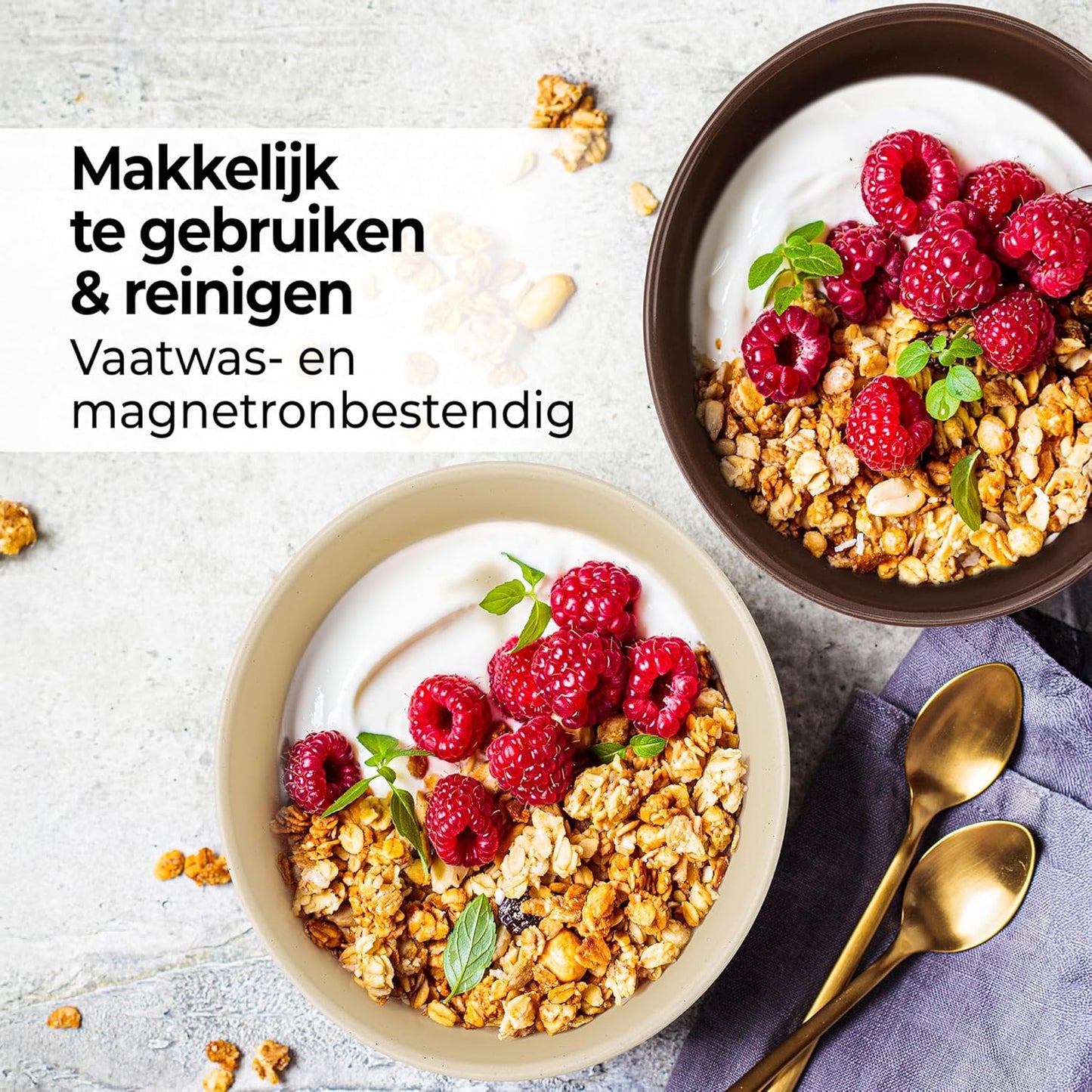 MIAMIO – Set of 4, 28 Ounce Ceramic Soup Bowls/Cereal Bowl Set for Salad, Oatmeal, Fruit, Rice – Dishwasher & Microwave Safe – Aura Collection (Cozy Neutral, Bowls (4x))