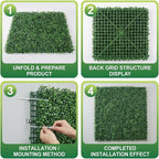 Artificial Grass Wall Panels, UV-Anti Fake Greenery Plant Boxwood Panels - Image 4