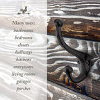 Rustic Cast Iron Coat Hooks Wall Mounted Farmhouse Decorative Wall Hooks - Image 7