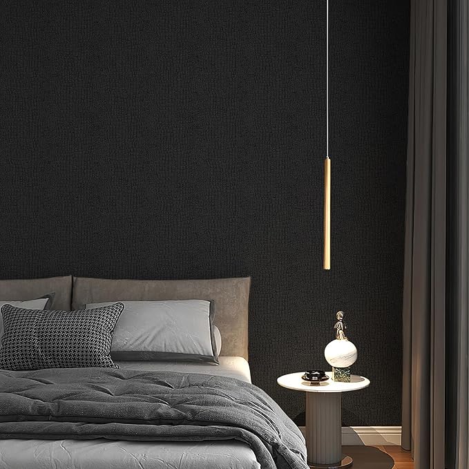 Fititem Black Peel and Stick Wallpaper 393inL 17.3inW Black Contact Paper - Image 6