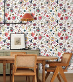 Wallpaper Peel and Stick Floral Wall Paper Removable Waterproof White/Green/Red - Image 3