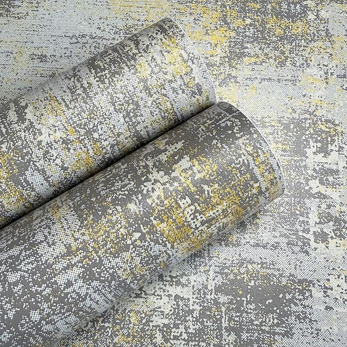 JiffDiff Vintage Metallic Peel and Stick Wallpaper Industrial Metallic Concrete - Image 7