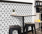 FLFK Wallpaper Border Black and White Patterns Peel and Stick Wall Border Self - Image 3