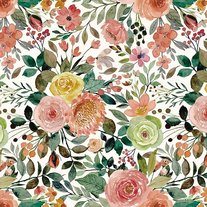 Floral Pattern Self-Adhesive Contact Paper, Oil and Water Resistant Drawer by wallpaper