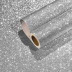 CHIHUT Sparkle Silver Glitter Wallpaper Peel and Stick Silver Glitter Contact by CHIHUT