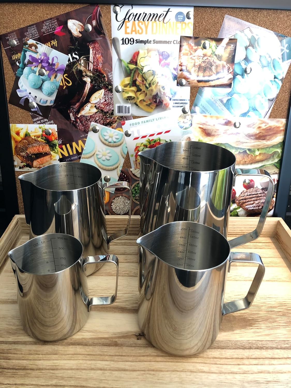 32oz Stainless Steel Milk Frothing Pitcher with Double Measurement Scale - Perfect for Latte Art